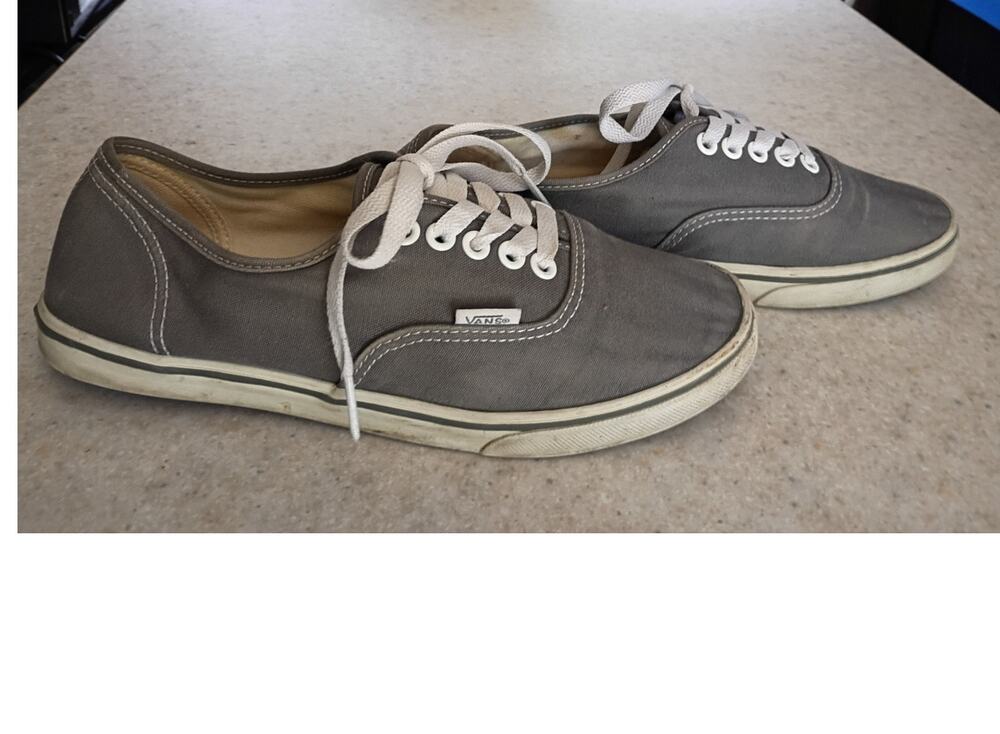 Vans Off The Wall Sneakers Womens 8 Mens 6.5 Gray Grey Canvas Skate Shoes